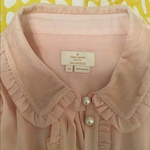 Kate Spade crepe/velvet blouse size 14